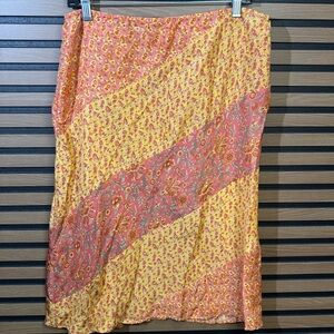 Susan Bristol Pink and Yellow Floral Skirt
